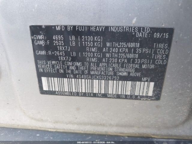 2016 SUBARU OUTBACK 4S4BSAJCXG3226732 Photo 8
