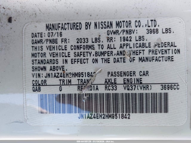 2017 NISSAN 370Z JN1AZ4EH2HM951842 Photo 8