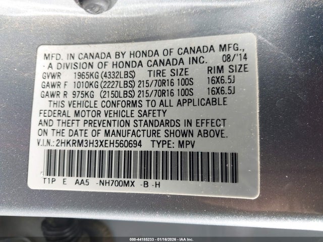 2HKRM3H3XEH560694 Honda CR-V LX