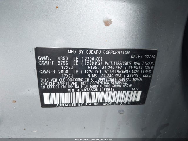 4S4BTAAC9L3188918 Subaru Outback