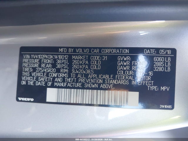 YV4102PK0K1418012 Volvo Xc90 T5 Momentum
