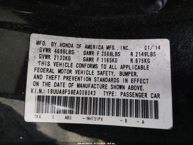 2014 ACURA TL 19UUA8F58EA008043 Photo 8