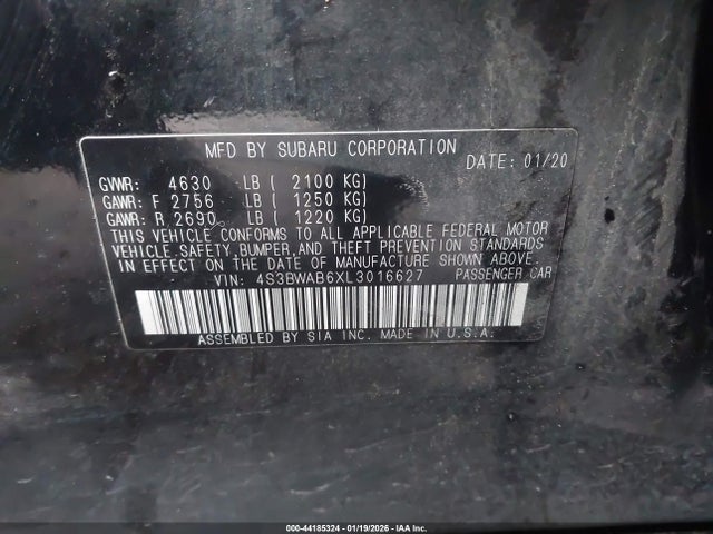 4S3BWAB6XL3016627 Subaru Legacy