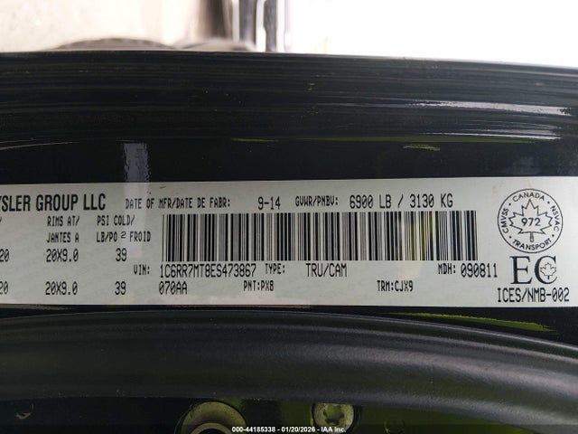 44185338 :رقم المزاد ، 1C6RR7MT8ES473867 vin ، 2014 Ram 1500 Sport مزاد بيع