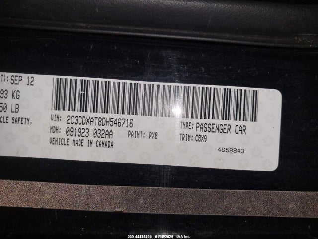 Aukcja sprzedaży 2013 Dodge Charger Police, vin: 2C3CDXAT8DH546716, numer aukcji: 44185404