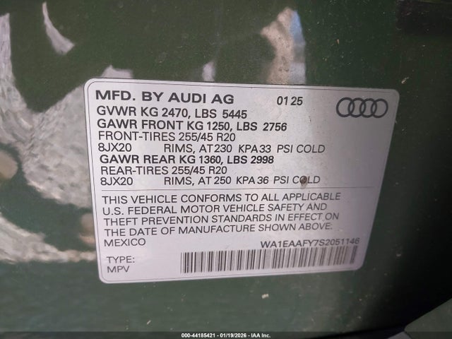 2025 AUDI Q5 WA1EAAFY7S2051146 Photo 8