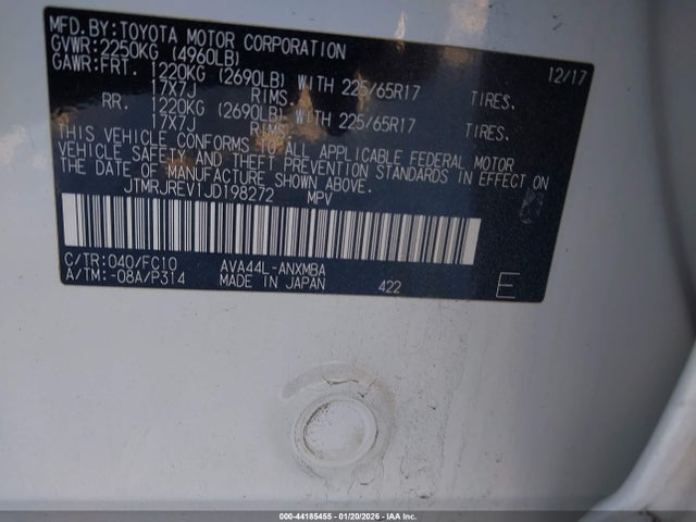 JTMRJREV1JD198272 Toyota Rav4 Hybrid Xle