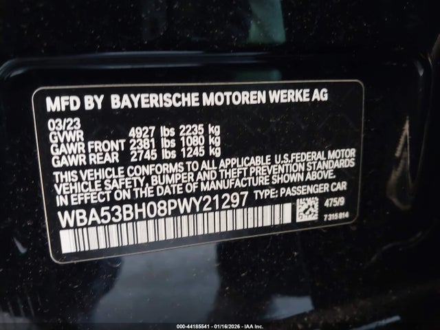 WBA53BH08PWY21297 BMW 530 I