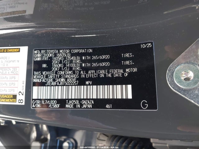Toyota Land Cruiser 2026 JTEABFAJ8T5022257 Image 9