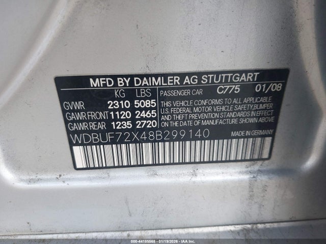 2008 MERCEDES-BENZ E 550 WDBUF72X48B299140 Photo 8