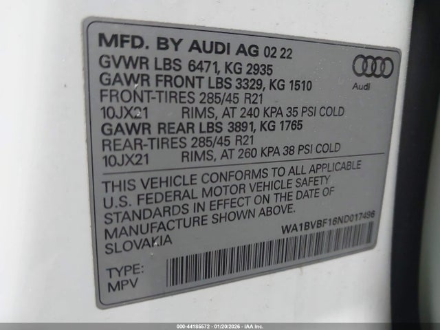 2022 AUDI Q8 WA1BVBF16ND017496 Photo 8