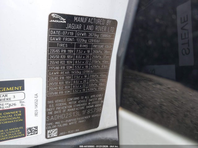 2020 JAGUAR I-PACE SADHD2S13L1F85798 Photo 8