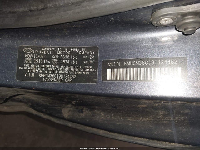 2009 HYUNDAI ACCENT KMHCM36C19U124462 Photo 8