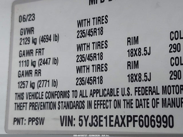 2023 TESLA MODEL 3 5YJ3E1EAXPF606990 Photo 8