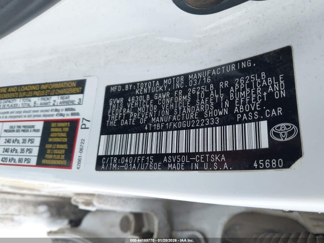 Toyota CAMRY SE 2016 4T1BF1FK0GU222333 Image 9