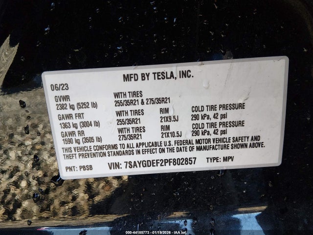 Tesla Model Y Performance Dual Motor All-wheel Drive 2023 7SAYGDEF2PF802857 Image 9