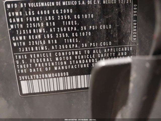 3VVLX7B28NM048898 Volkswagen Taos 1.5t Se