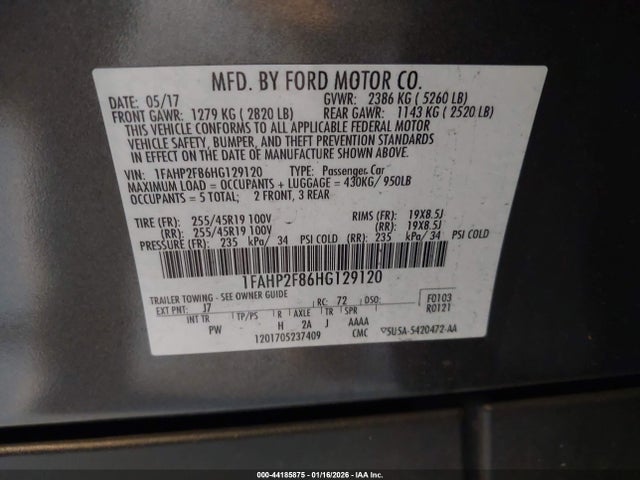 Ford Taurus Limited 2017 1FAHP2F86HG129120 Image 9