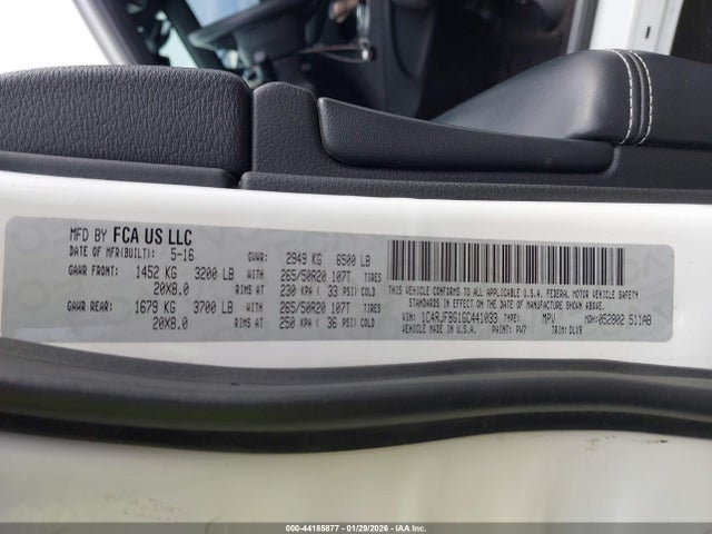 1C4RJFBG1GC441033 Jeep Grand Cherokee Limited
