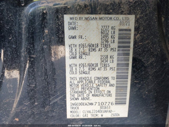 2021 NISSAN FRONTIER 1N6ED0EA2MN710776 Photo 8