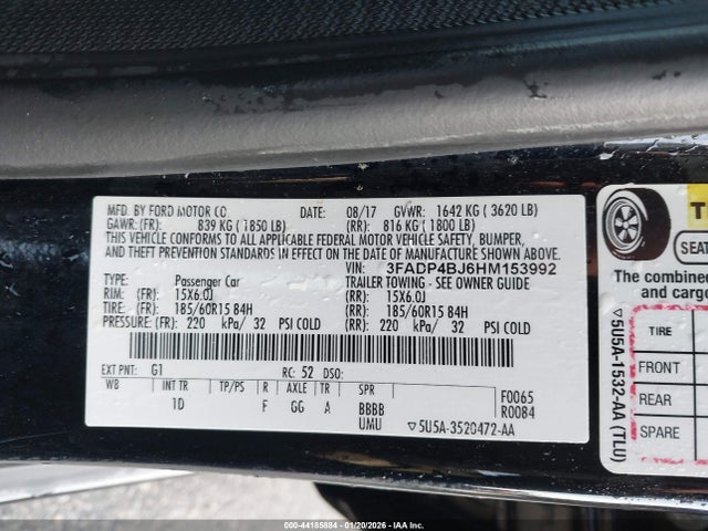 Ford FIESTA SE 2017 3FADP4BJ6HM153992 Image 9