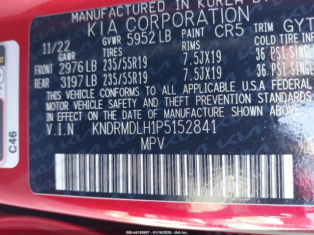 KNDRMDLH1P5152841 KIA Sorento Plug-in Hybrid Sx Prestige