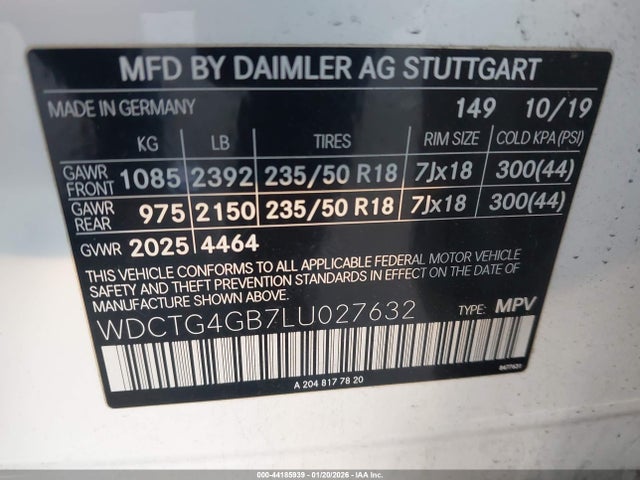 2020 MERCEDES-BENZ GLA 250 WDCTG4GB7LU027632 Photo 8