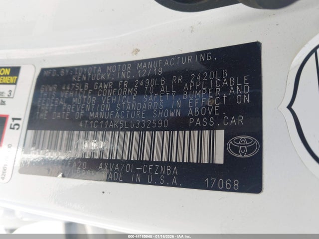 4T1C11AK5LU332590 Toyota CAMRY LE