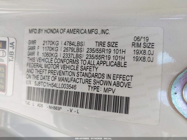 5J8TC1H54LL003546 Acura Rdx Technology Package