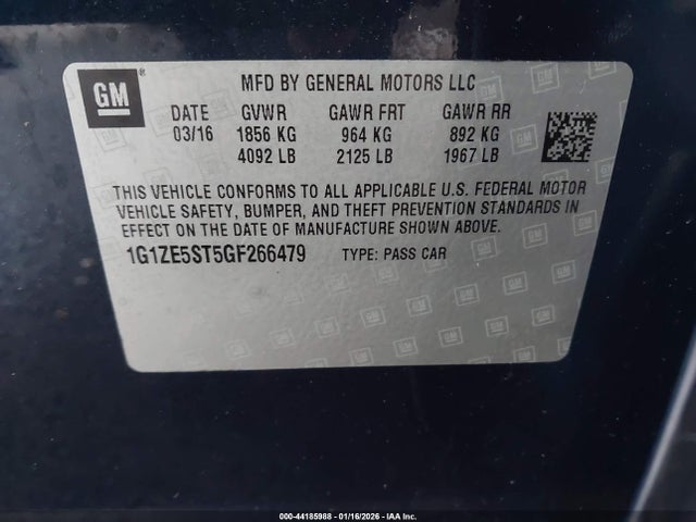 1G1ZE5ST5GF266479 Chevrolet MALIBU 1LT