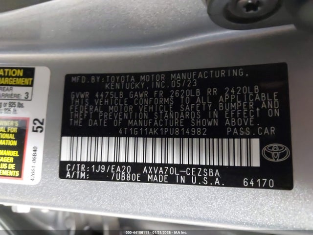 4T1G11AK1PU814982 Toyota CAMRY SE