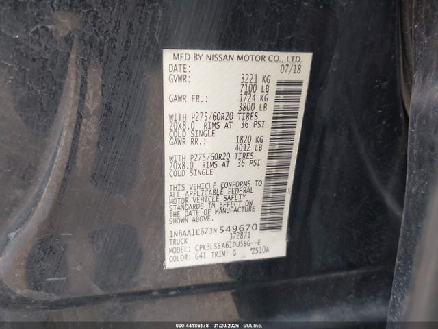 2018 NISSAN TITAN 1N6AA1E67JN549670 Photo 8