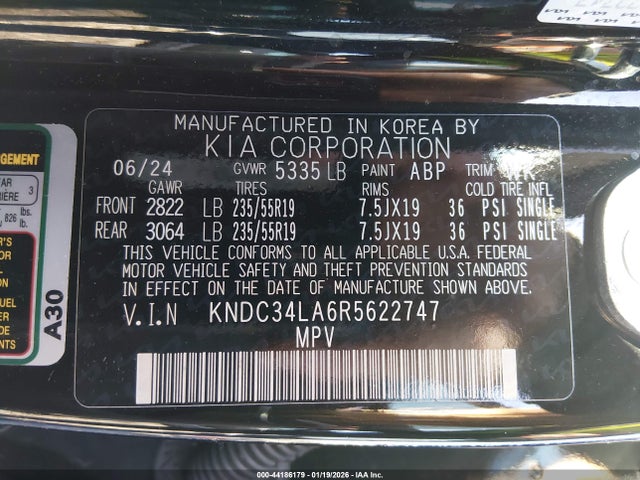 KNDC34LA6R5622747 KIA Ev6 Light Long Range