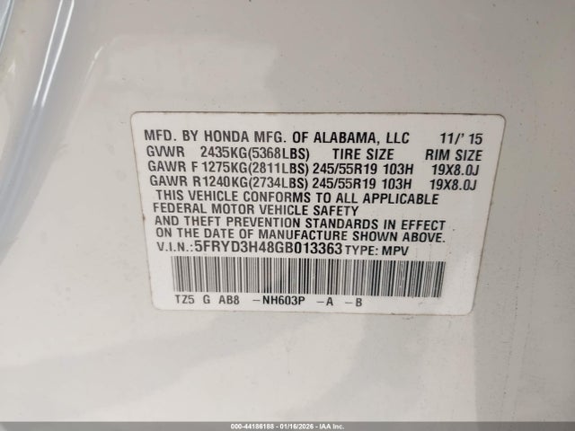 2016 Acura Mdx Technology   Acurawatch Plus Packages/technology Package მანქანა იყიდება აუქციონზე, vin: 5FRYD3H48GB013363, აუქციონის ნომერი: 44186188