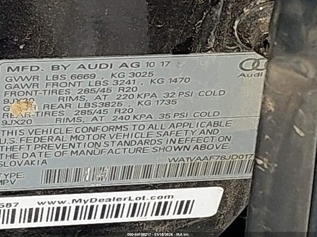 2018 AUDI Q7 WA1VAAF78JD017114 Photo 8