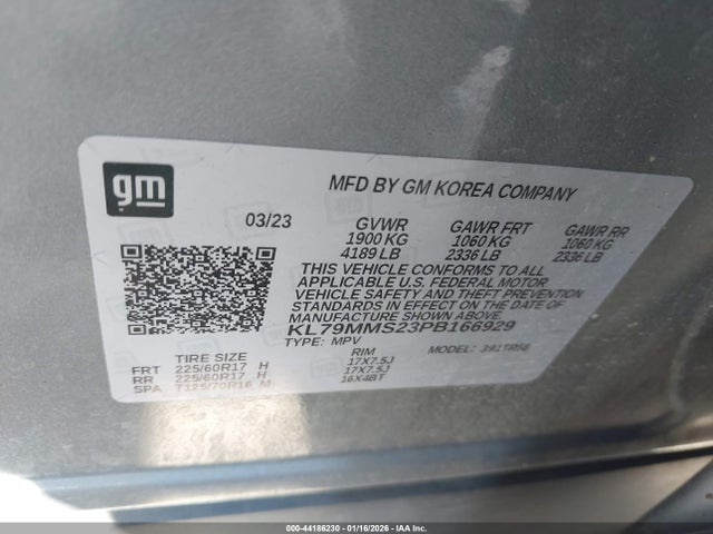 KL79MMS23PB166929 Chevrolet Trailblazer Fwd Ls