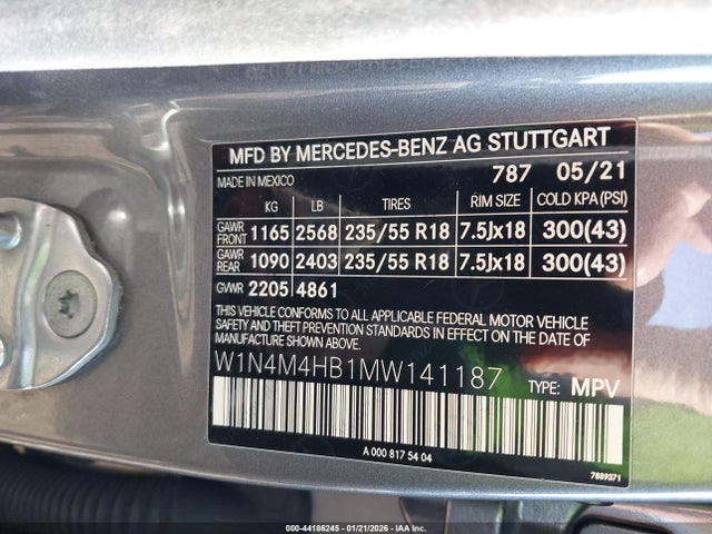 2021 MERCEDES-BENZ GLB 250 W1N4M4HB1MW141187 Photo 8