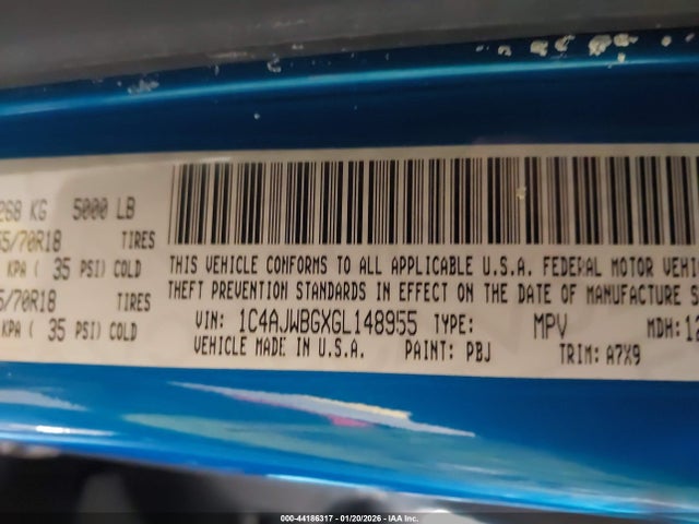 2016 JEEP WRANGLER 1C4AJWBGXGL148955 Photo 8