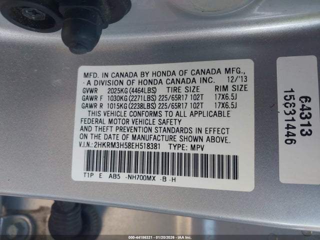 2HKRM3H58EH518381 Honda CR-V EX