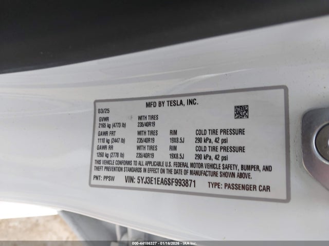 2025 TESLA MODEL 3 5YJ3E1EA6SF993871 Photo 8