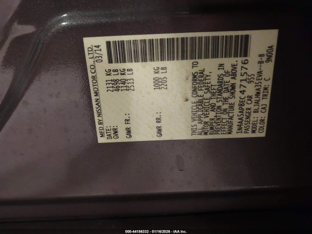 Nissan Maxima 3.5 Sv 2014 1N4AA5AP8EC471576 Image 9