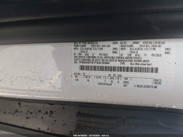 1FBAX9Y81TKA16560 Ford Transit-350 Passenger Van Xlt
