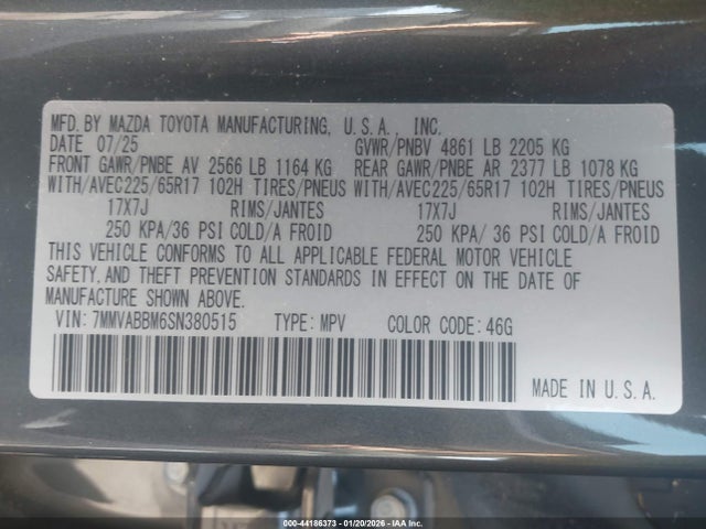 2025 Mazda Cx-50 2.5 S Preferred Package მანქანა იყიდება აუქციონზე, vin: 7MMVABBM6SN380515, აუქციონის ნომერი: 44186373