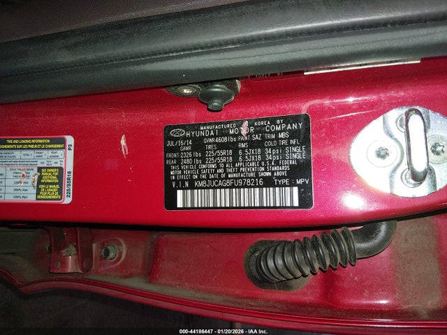 KM8JUCAG8FU978216 Hyundai Tucson Limited