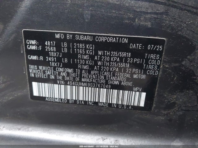 4S4GUHM69S3767049 Subaru Crosstrek Limited