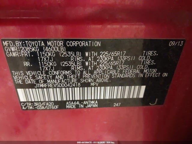 2013 TOYOTA RAV4 JTMRFREV5DD042418 Photo 8