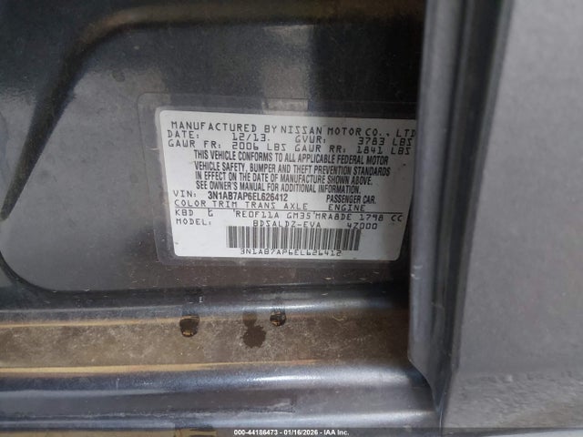 3N1AB7AP6EL626412 Nissan SENTRA SV