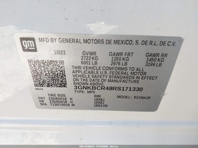 3GNKBCR48RS171330 Chevrolet Blazer Fwd 2lt