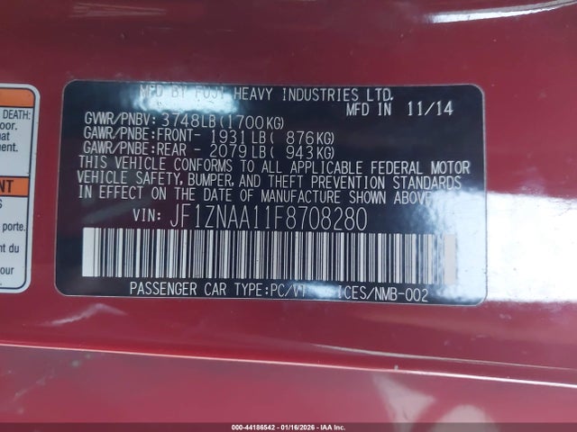 JF1ZNAA11F8708280 Scion FR-S