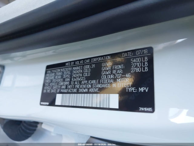 LYVA22RK1KB230781 Volvo Xc60 T6 Momentum